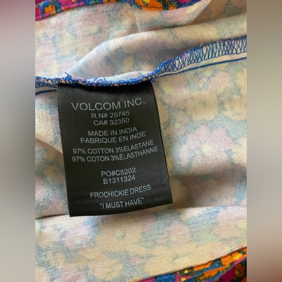 Volcom Women’s Floral Tube Top Strapless Frochickie Dress Size Small (US 3) - Picture 10 of 12